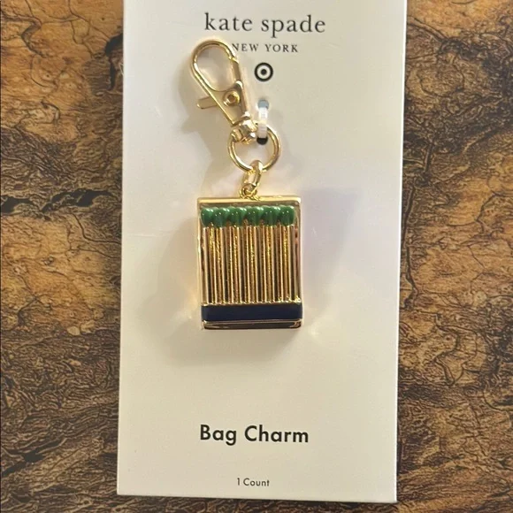 Kate Spade Gold and Green Bag Charm ( MATCHES) NEW